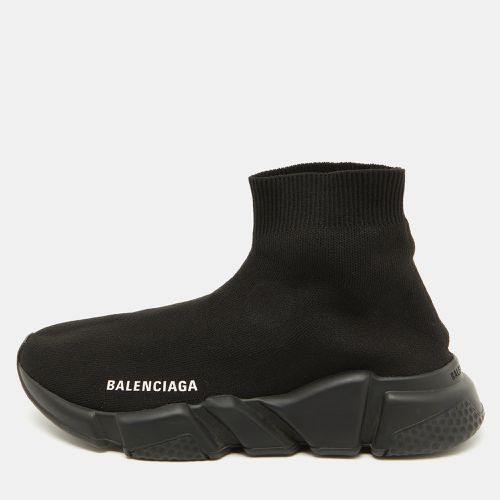 Balenciaga Black Knit Fabric Speed Trainer Slip On Sneakers Size 38 - Balenciaga - Modalova