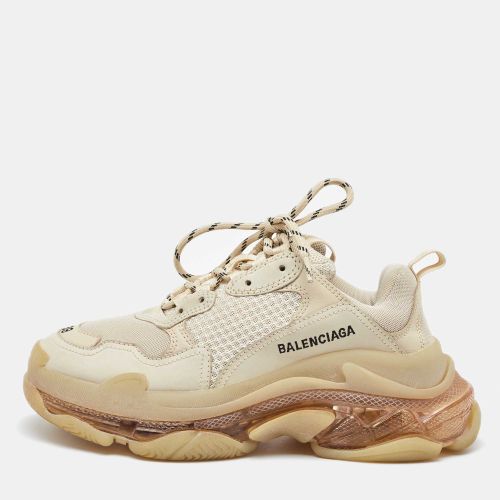 Mesh and Faux Leather Triple S Clear Sole Sneakers Size 39 - Balenciaga - Modalova