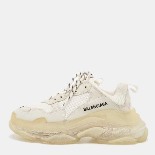 Leather and Mesh Triple S Low Top Sneakers Size 38 - Balenciaga - Modalova