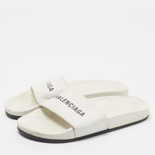 Size 40 Leather Pool Flat Slides - Balenciaga - Modalova
