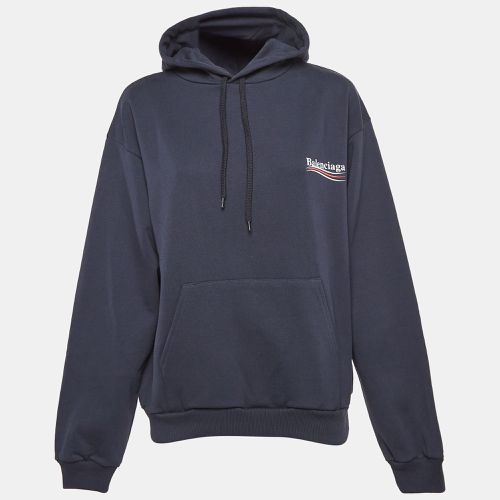 Balenciaga Navy Blue Political Campaign Print Cotton Oversized Hoodie M - Balenciaga - Modalova