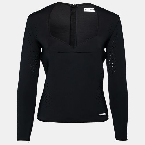 Balenciaga Black Perforated Neoprene Piaf Top M - Balenciaga - Modalova