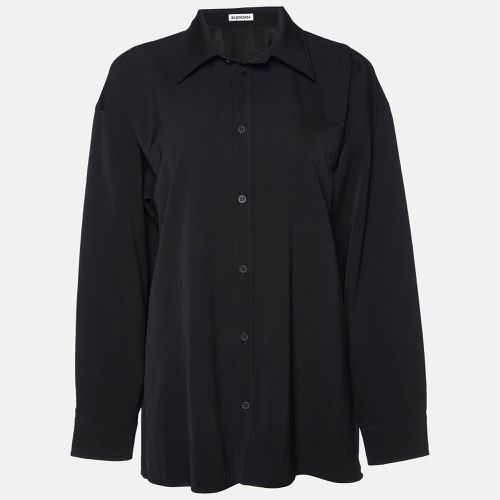 Balenciaga Black Wool Button Front Oversized Shirt XS - Balenciaga - Modalova