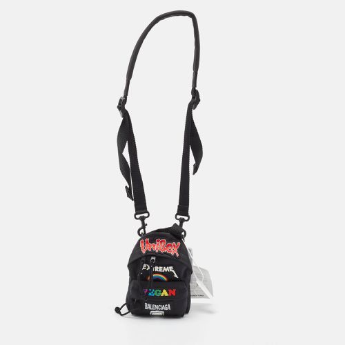 Balenciaga Black Nylon Mini Gamer Patch Backpack Crossbody Bag - Balenciaga - Modalova