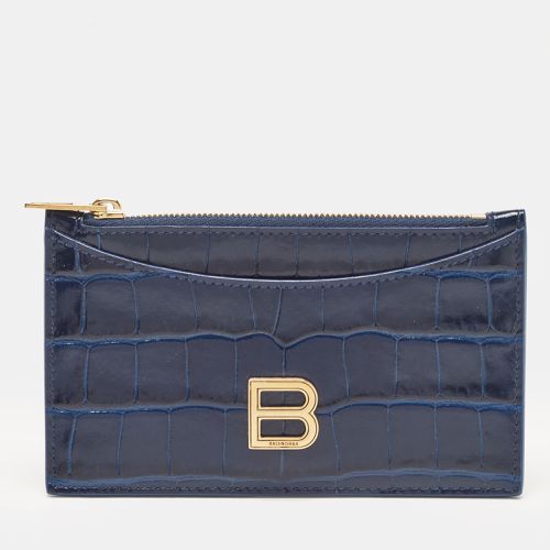 Croc Embossed Leather Zip Card Case - Balenciaga - Modalova