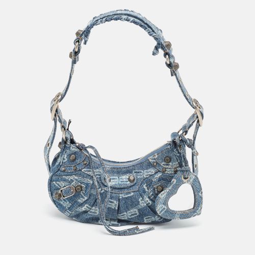 Balenciaga Blue BB Monogram Denim XS Le Cagole Shoulder Bag - Balenciaga - Modalova