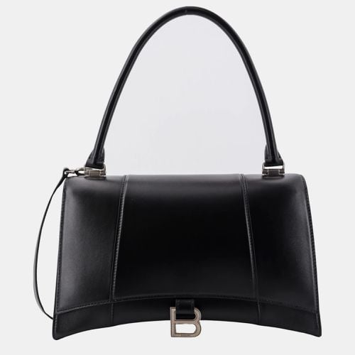 Balenciaga Black Leather Hourglass Hinge Shoulder Bag - Balenciaga - Modalova