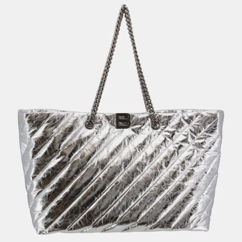 Balenciaga Silver Metallic Quilted Leather All Crush Shoulder Bag - Balenciaga - Modalova