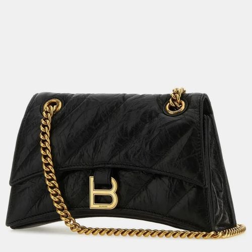 Balenciaga Black Leather Small Crush Shoulder Bag - Balenciaga - Modalova