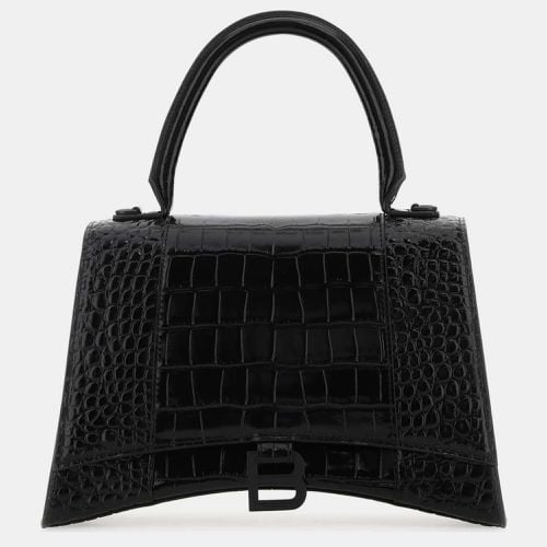 Croc-embossed Leather Hourglass Handbag - Balenciaga - Modalova