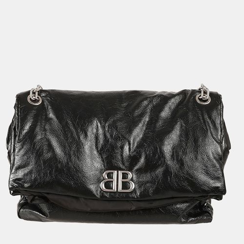 Balenciaga Black Calfskin Monaco Chain Shoulder Bag - Balenciaga - Modalova