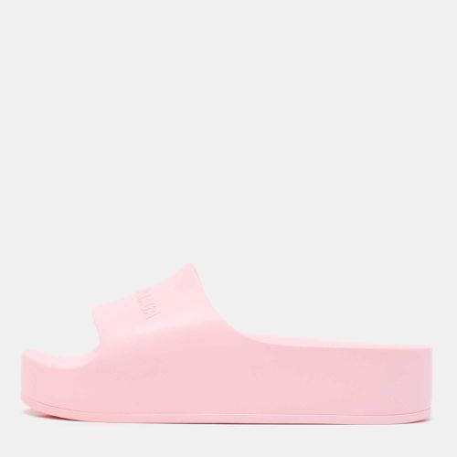 Balenciaga Pink Rubber Logo Chunky Slides Size 40 - Balenciaga - Modalova