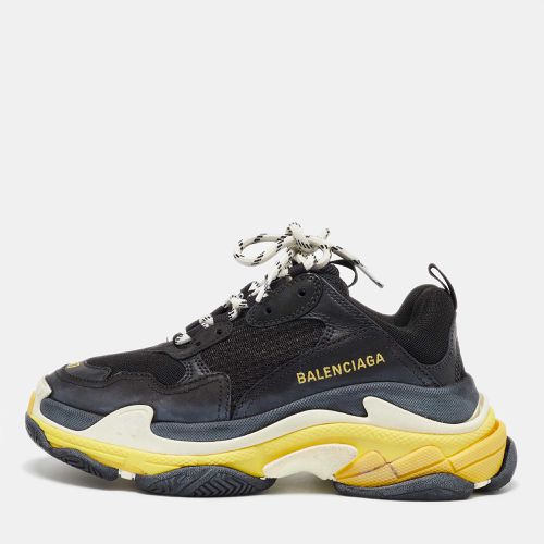 Balenciaga Black/Yellow Leather and Mesh Triple S Sneakers Size 37 - Balenciaga - Modalova