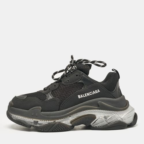 Faux Leather and Mesh Triple S Clear Sole Sneakers Size 39 - Balenciaga - Modalova