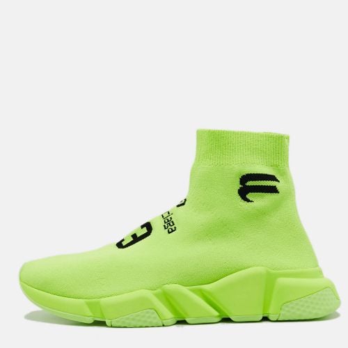 Neon Yellow Knit Fabric Speed LT Soccer Sneakers Size 40 - Balenciaga - Modalova