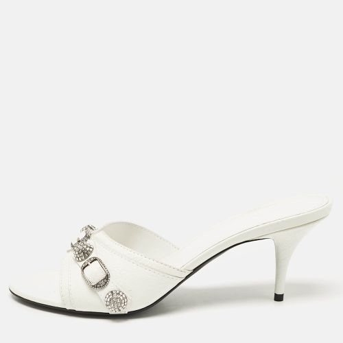 Balenciaga White Leather Le Cagole Slide Sandals Size 40 - Balenciaga - Modalova