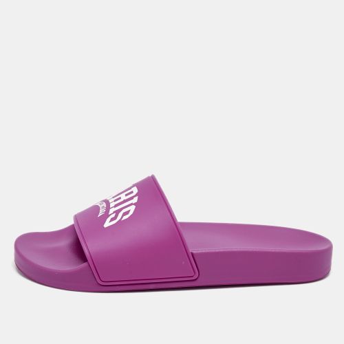 Balenciaga Pink Rubber Cities Paris Pool Slides Size 39 - Balenciaga - Modalova
