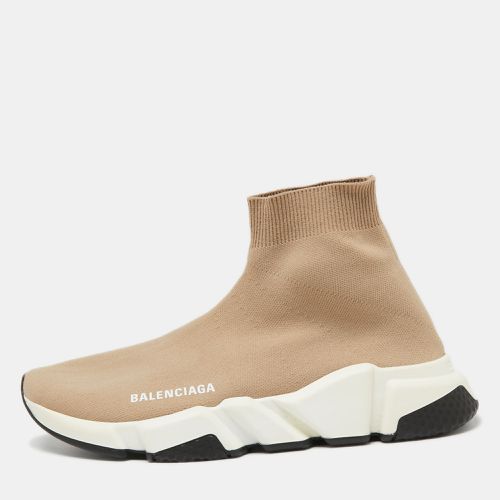 Balenciaga Light Brown Knit Fabric Speed Trainer Sneakers Size 39 - Balenciaga - Modalova