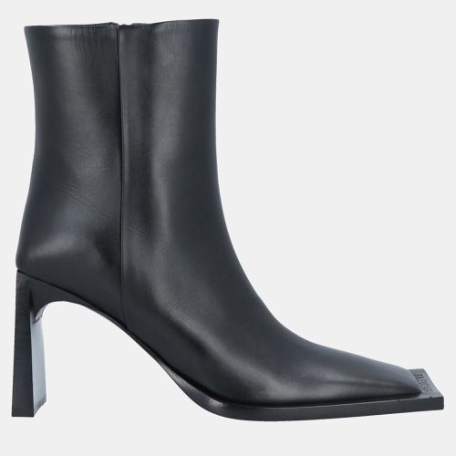 Balenciaga Black Leather Square Toe Ankle Boots 37.5 - Balenciaga - Modalova