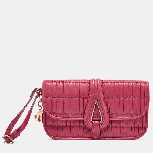 Bally Pink Pleated Leather Flap Wristlet Clutch - Bally - Modalova