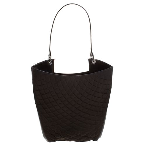 Dark Quilted Nylon and Patent Leather Hobo - Bally - Modalova