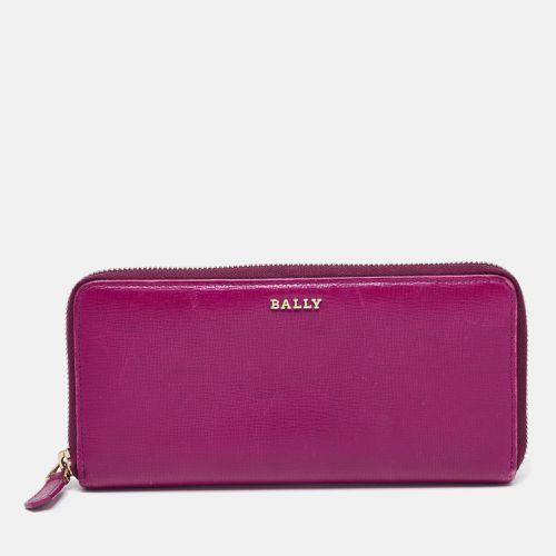 Bally Purple Leather Zip Around Wallet - Bally - Modalova