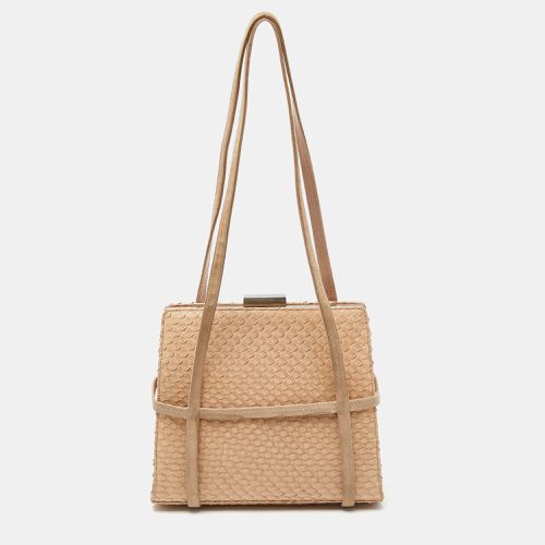 Bally Beige Watersnake Leather and Suede Metal Frame Shoulder Bag - Bally - Modalova