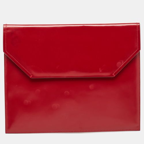 Bally Red Glossy Leather Envelope Clutch - Bally - Modalova