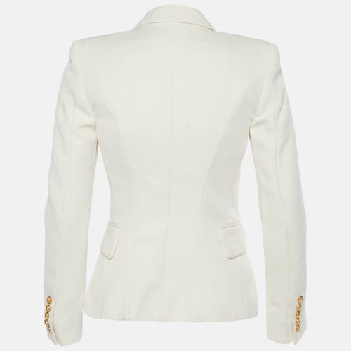 Linen Blend Double Breasted Jacket S - Balmain - Modalova