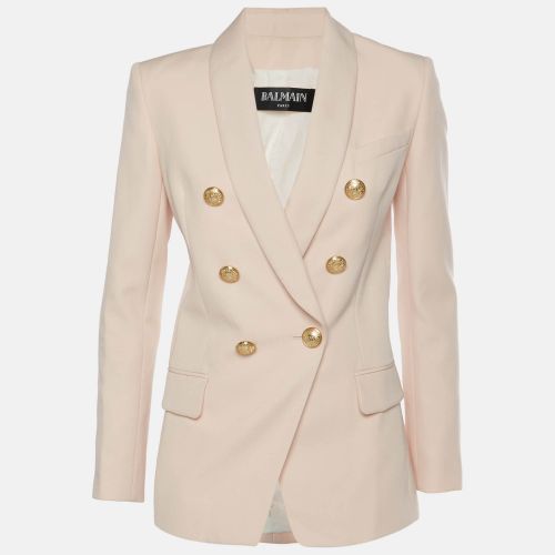 Wool Double Breasted Blazer S - Balmain - Modalova