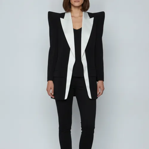 Crepe Back Zip Up Structured Jacket M - Balmain - Modalova