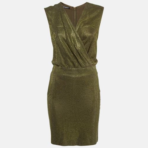 Balmain Green Embellished Jersey V-Neck Sleeveless Dress M - Balmain - Modalova