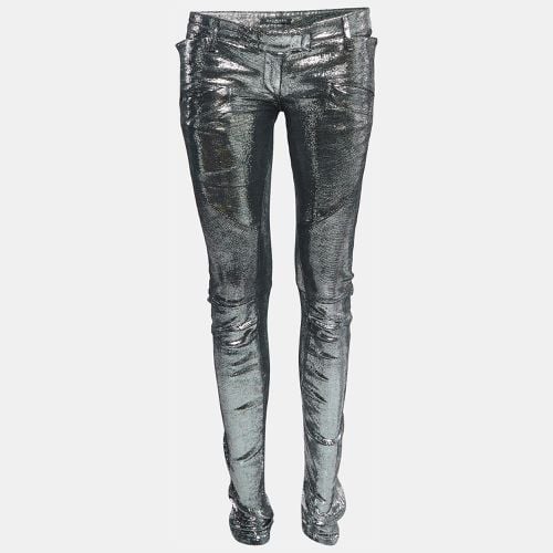 Balmain Metallic Printed Leather Skinny Pants M - Balmain - Modalova