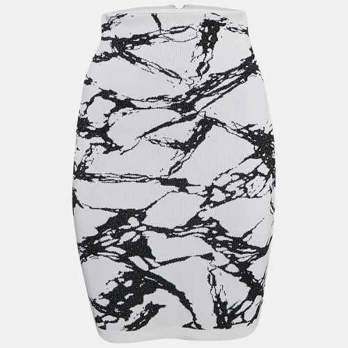 Balmain White/Black Abstract Knit High Rise Pencil Skirt S - Balmain - Modalova