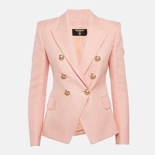 Balmain Pink Crepe Double Breasted Blazer S - Balmain - Modalova