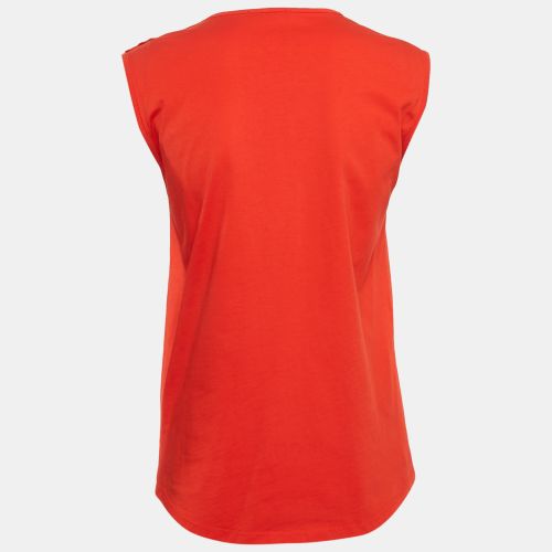 Logo Print Cotton Knit Button Front Sleeveless S - Balmain - Modalova