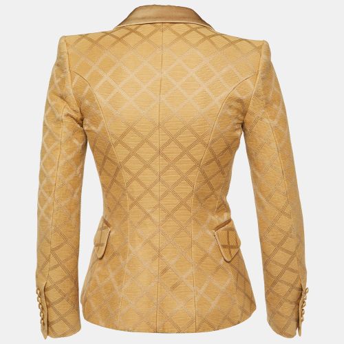 Diamond Pattern Cotton & Silk Tailored Blazer S - Balmain - Modalova