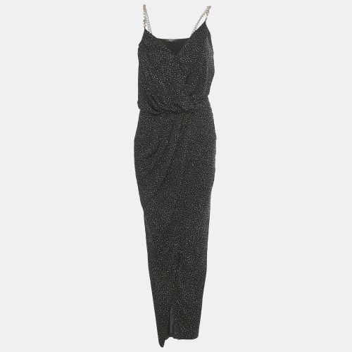 Balmain Black Studded Jersey Metallic Strap Maxi Dress S - Balmain - Modalova