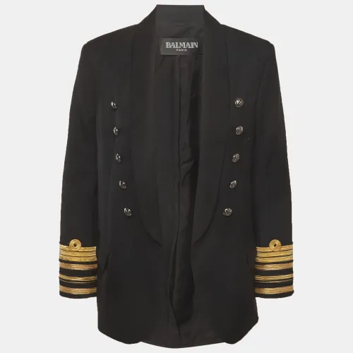 Wool Button Embellished Blazer M - Balmain - Modalova