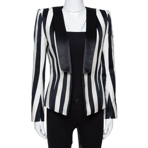 Balmain Monochrome Striped Open Front Blazer M - Balmain - Modalova