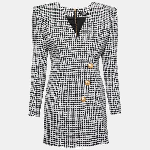 Balmain Monochrome Houndstooth Jacquard Mini Dress M - Balmain - Modalova