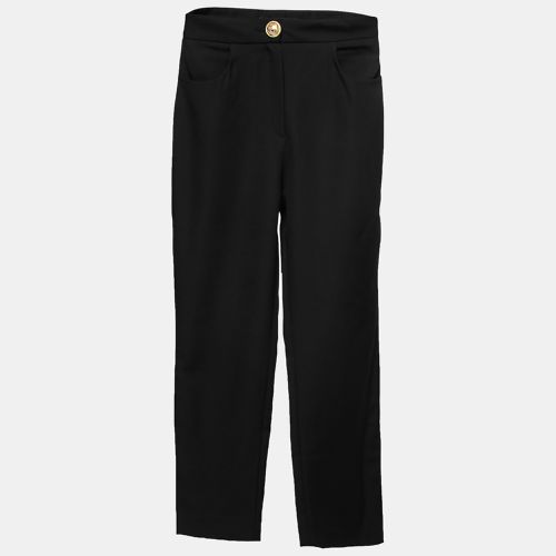 Balmain Black Crepe High-Rise Straight Trouser M - Balmain - Modalova