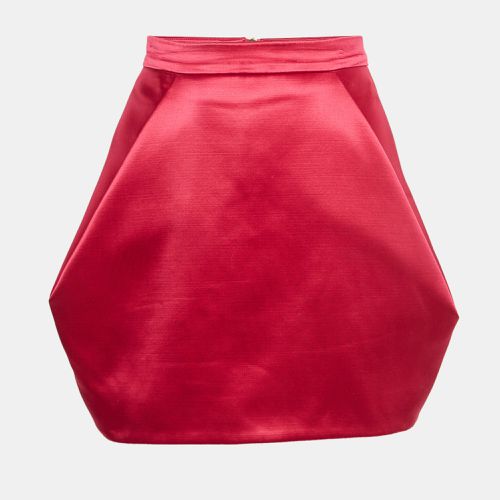 Balmain Pink Satin Pleated Mini Skirt M - Balmain - Modalova