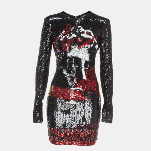 Balmain Black Multicolor Sequin Embellished Mini Dress M - Balmain - Modalova