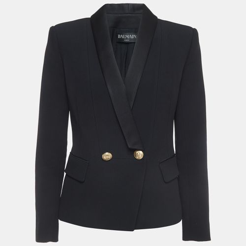 Balmain Black Crepe Double Breasted Blazer L - Balmain - Modalova