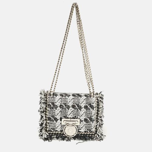 Balmain Silver/Black Tweed and Sequins Box Shoulder Bag - Balmain - Modalova