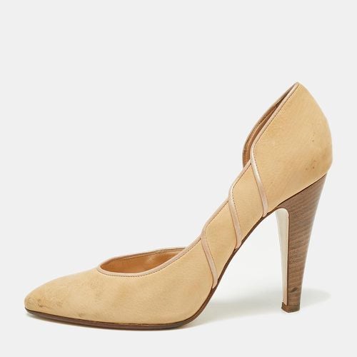 Bally Light Brown Nubuck Leather D'orsay Pointed Toe Pumps Size 39.5 - Bally - Modalova