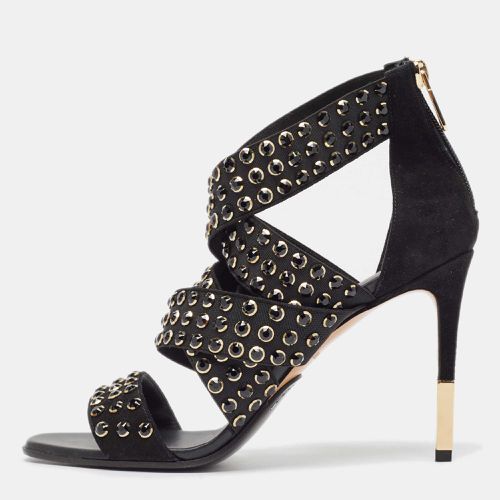 Balmain Black Rhinestone Embellished Sandals Size 39 - Balmain - Modalova