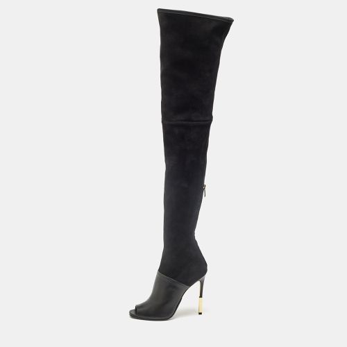 Suede Over Knee Length Boots Size 40 - Balmain - Modalova