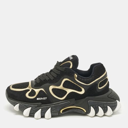 Gold Leather and Suede B-East Lace Up Sneakers Size 37 - Balmain - Modalova
